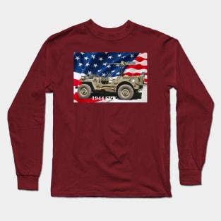 1944 GPW w/American flag background; white text Long Sleeve T-Shirt